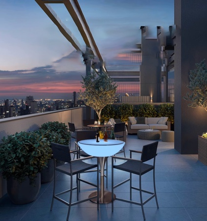 Комплект светящейся мебели Стол+2 стула V11